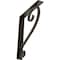 Ekena Millwork Edwards Wrought Iron Bracket, (Triple center brace), Antiqued Brass 2"W x 12"D x 15"H BKTM02X12X15TEDABS - alternate 1